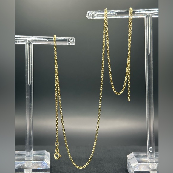 24” 1.7mm. Solid 14K Yellow Gold D/C Forzentina Chain Necklace - Picture 15 of 17